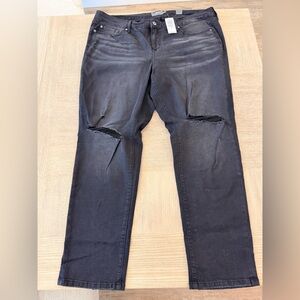 Torrid Black Distressed Straight Leg Jeans – Size 20 Tall (20T)
